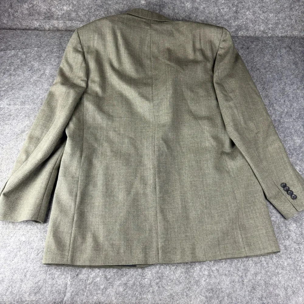 OSCAR DE LA RENTA 100% Wool Sports Coat Blazer 44L‎ Khaki Tan Academia Preppy